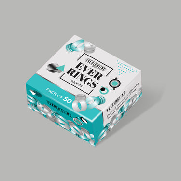 Pigment Rings | White & Turquoise (50 pcs)